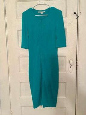 Diane Von Furstenberg Midi Sheath Dress with Elbow Sleeves. Size 4.